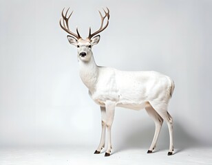 white deer on a white background