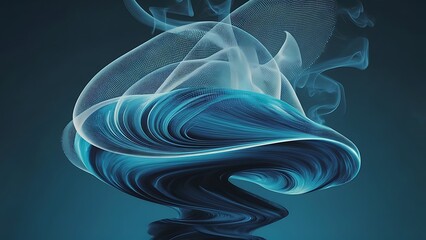 Abstract blue background, wave, veil, mesh or smoke texture - computer generated picture