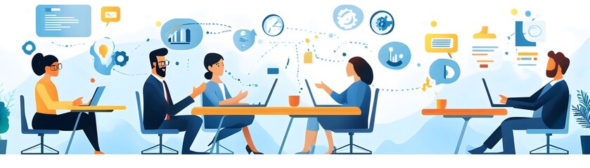 Business Team Working Together on Project.