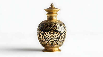 97. "The Taoist Golden Elixir Bottle in 3D, crafted with intricate designs and traditional textures, set against a clean white background.