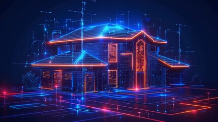 Smart home technology, Home automation system, Application on smartphone for security camera, Electric appliance and Devices control, Infographic program for monitoring or management in the buildings.