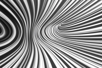 Hypnotic black white swirling vortex pattern