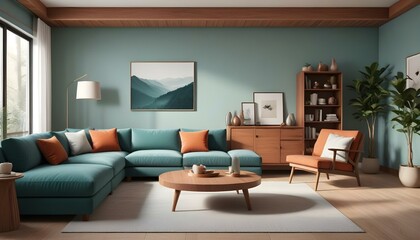 Photo interior modern design room 3d illustration