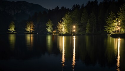 lake at night