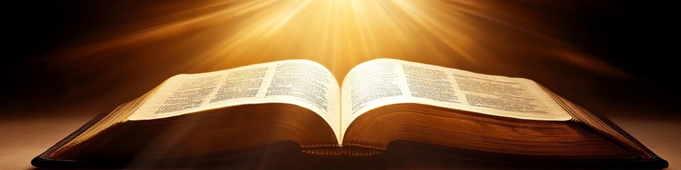 Radiant Abstract Book: Illuminated Scripture for World Book Day. Glowing Sacred Text with Divine Light Beams. Creative Cultural Marketing Background for Bestsellers, Religious Themes, and Seasonal Pro