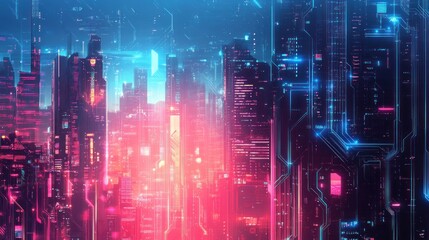 Obraz premium Cyberpunk Cityscape