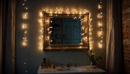 window with christmas lights