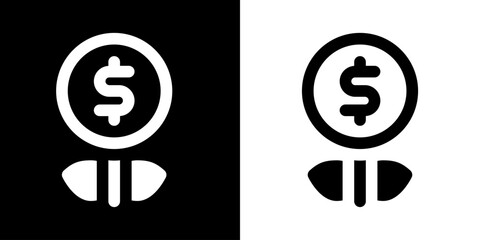 Profit icon. Business icon. Online business. Black icon. Silhouette icon