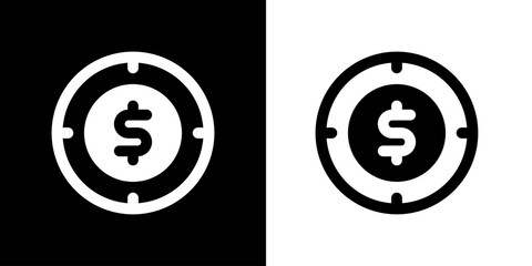 Target icon. Business icon. Online business. Black icon. Silhouette icon