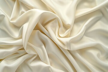 Fototapeta premium Close-up view of fabric texture with soft white surface and intricate design. Fabric folded in half reveals details, gray and beige colors create harmonious atmosphere.