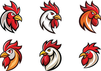 Rooster head logo vector, simple clean logo, Creative Logo Icon, 2d style, vector icon, vector illustration 