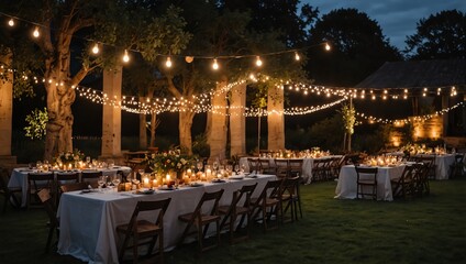 wedding reception at night