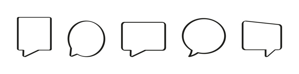 Text bubble icon. 
Speech frame symbol.