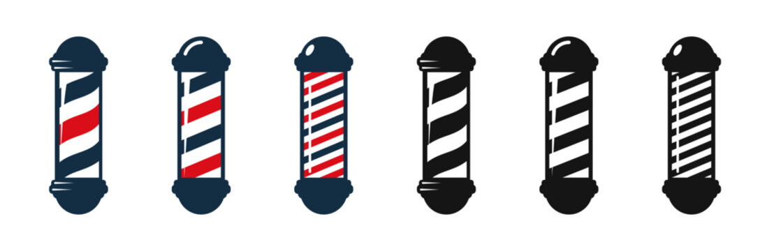 Barbershop stick icon. 
Striped pole symbol.
