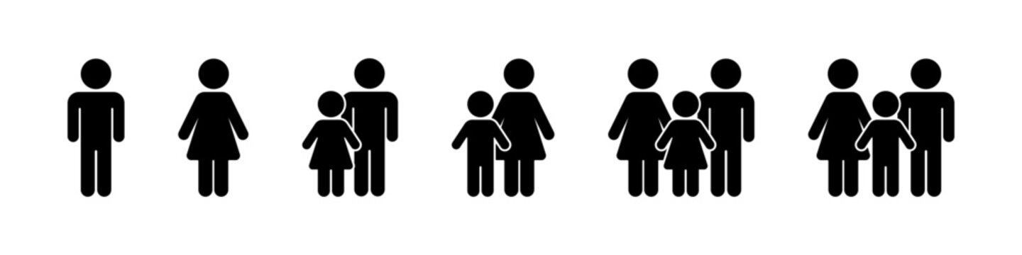 Family icon silhouette. Group of family members
