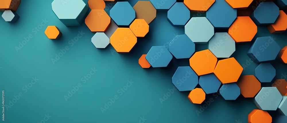 Wall mural abstract geometric hexagon pattern background