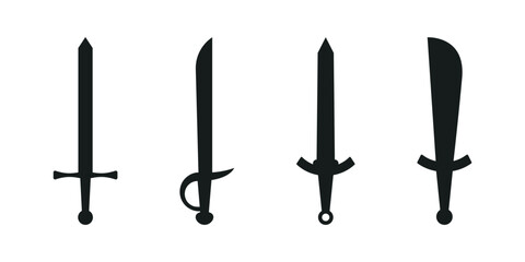 Sword icon. 
Silhouette weapon symbol