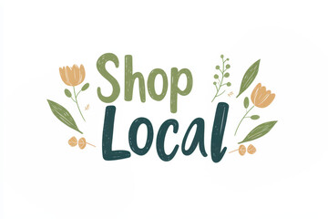Shop local sign promoting local businesses and supporting community