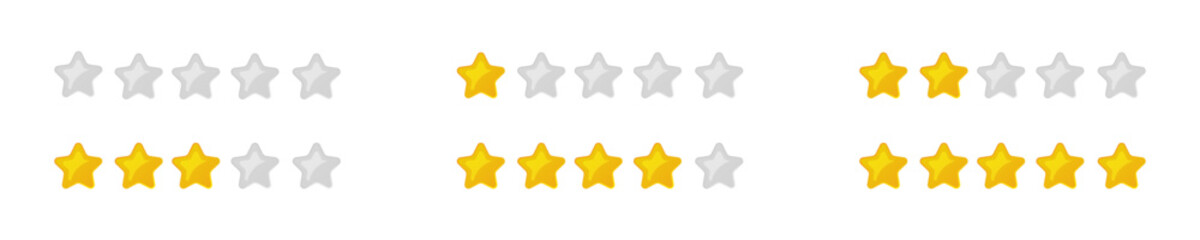 Stars rating icon. 
Feedback evaluation symbol