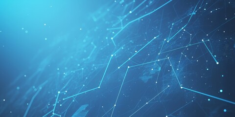 Obraz premium Abstract Digital Network Connectivity: Futuristic Blue Technology Background for Web Design and Cybersecurity Concepts. AI-Generated 4K Wallpaper Featuring High-Key Lighting and Cool Tones for Marketi