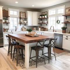 Fototapeta premium Modern Farmhouse Kitchen with Rustic Touches