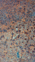 old iron sheet. Old cracked paint. Rusty metal surface. Rusty steel. vintage style. rusty iron. for background and text. close-up. oxidation, destruction. worn surface