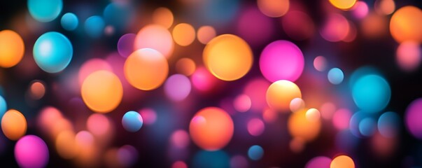 Fototapeta premium Abstract colorful bokeh lights on a dark