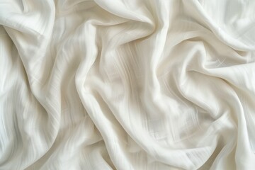 Obraz premium White fabric with subtle texture, small wrinkles, folds. Possibly used in clothing or decoration. Blurred background highlights fabric details. Smooth surface covers frame.