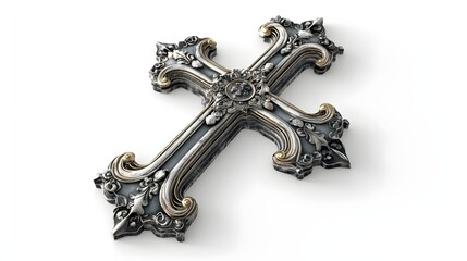 32. "A 3D render of a Christian Saint's relic, intricately designed with historical textures and details, isolated on a pristine white background.