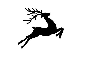 Obraz premium Santa Claus in Sleigh with reindeer silhouette