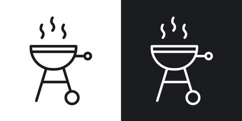 Grill icon in black and white stroke