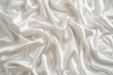 Obraz premium Close-up view of white fabric with subtle texture, slight wrinkles. Fabric appears smooth with grid-like pattern in shades of green, black. Blurred background draws focus to fabric intricate design.