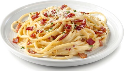 Delicious Carbonara Pasta with Bacon and Parmesan Cheese