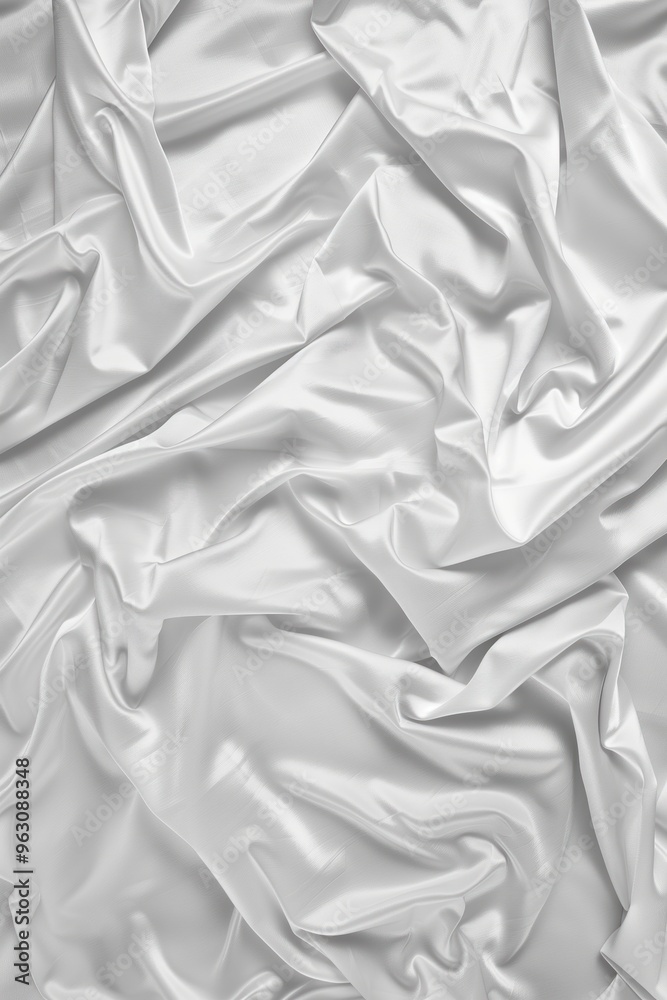 Poster close-up view of white fabric possibly clothing or decorative item folded revealing intricate textur