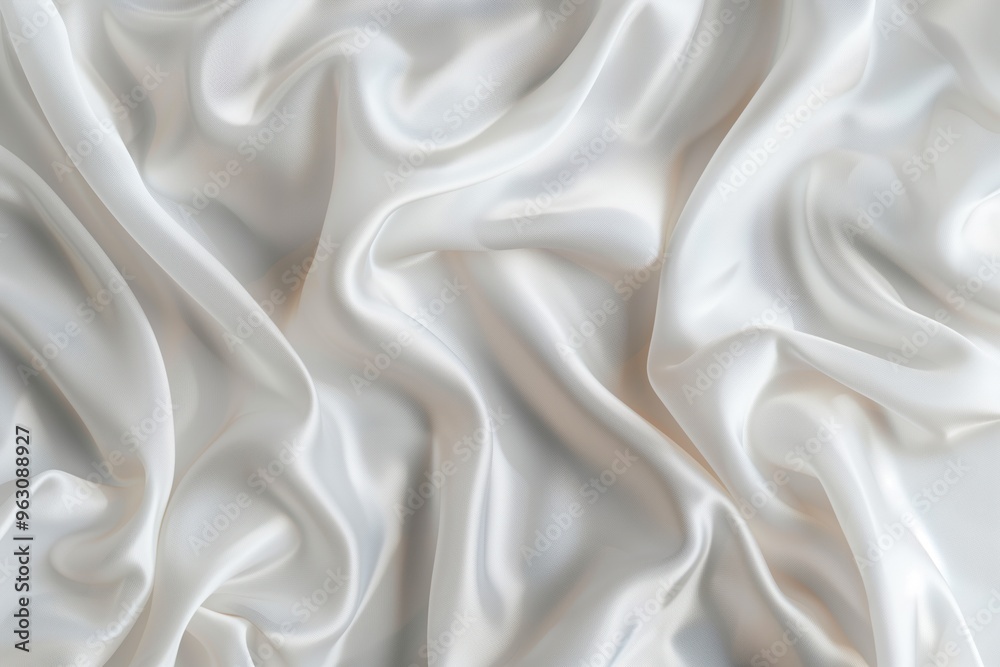 Poster close-up view of white fabric with slight curl at edges, possibly clothing or decorative item. fabri