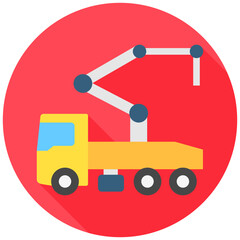 Concrete Pump rounded multi color icon. related to heavy machinery, industry, construction theme. best for UI, UX, app and web development.