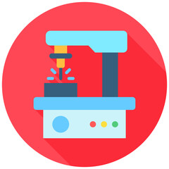 Obraz premium Milling Machine rounded multi color icon. related to heavy machinery, industry, construction theme. best for UI, UX, app and web development.