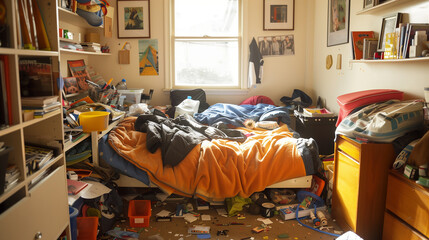 Messy bedroom - hoarder - teenage bedroom