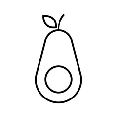 Avocado line icon on white background.