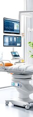 Modern Hospital Bed with Monitors.