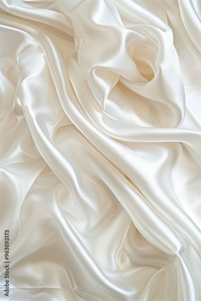Poster white fabric texture possibly silk satin material folded in half, revealing intricate structure. gra