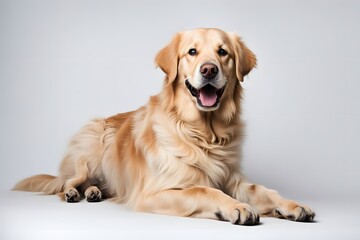 Australian retriever dog on white background, AI Generated