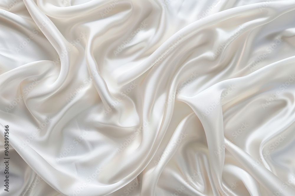 Poster Close-up view of white fabric with slightly curled texture. Fabric appears smooth and flat. No background objects or texts visible. Focus on fabric material.