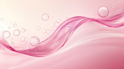 Curved pink geometry with balls , Abstract pink background ,  beautifull abstract pink wave with boll on pink background 