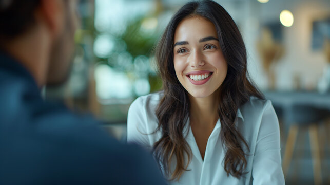 Woman job candidate in a job interview / business meeting / working professionals