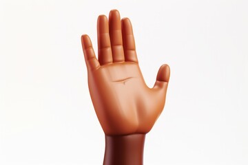 Fototapeta premium 3D Cartoon Dark Skinned Hand Waving Gesture for Animation and Design Projects