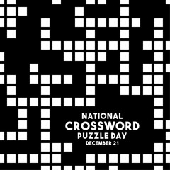 Fototapeta premium National Crossword Puzzle Day. December 21. Flat design vector. Poster, banner, card, background.
