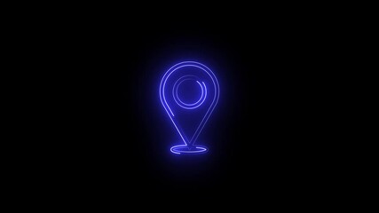 Neon  location icon animation.