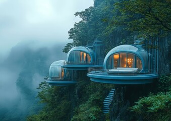 Cliffside Bubble Hotel in the Misty Mountains