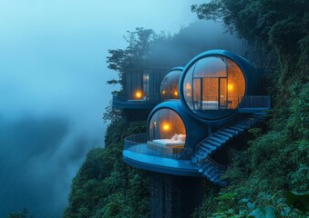 Cliffside Bubble Hotel in the Misty Mountains